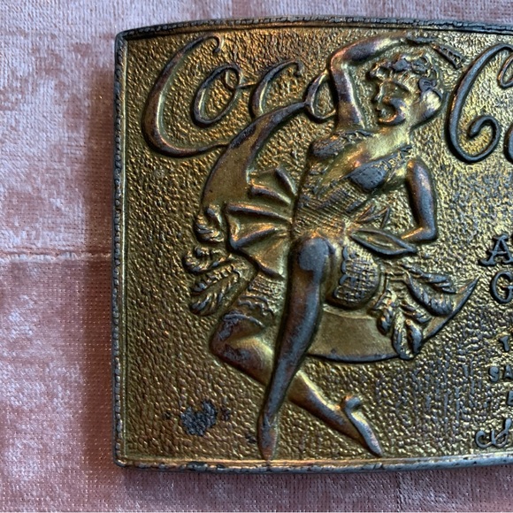 Vintage Worn Coca-Cola Belt Buckle - needs bracket replaced - Picture 4 of 4
